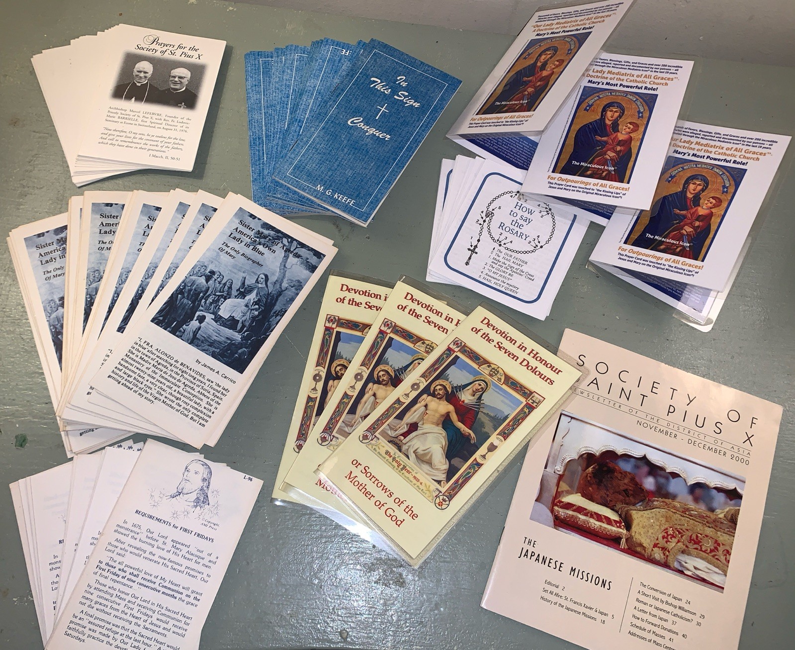 VTG Catholic Holy Cards Pamphlets Pre-Vatican Rosary Devotions SSPX