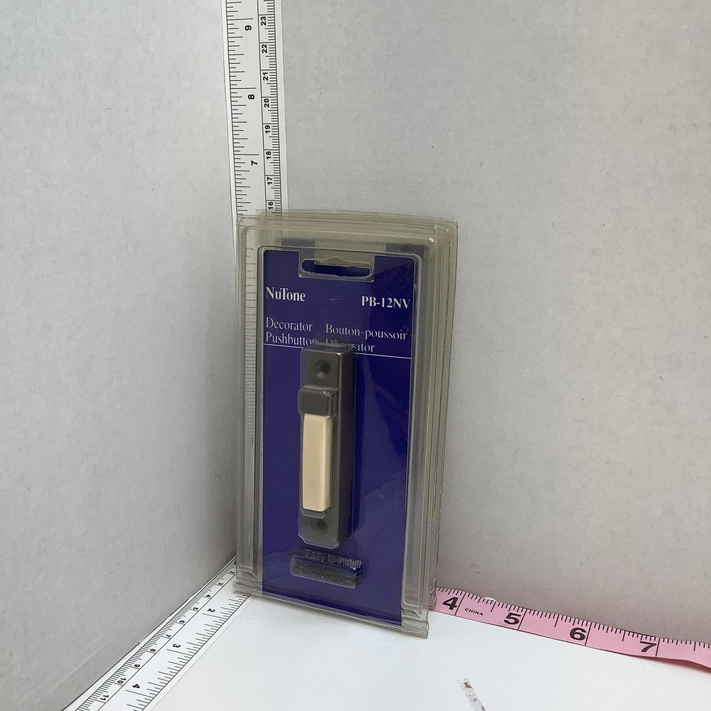 2-Pack NuTone PB-12NV Plastic Rectangular Door Bell Decorator Push Button 16 V