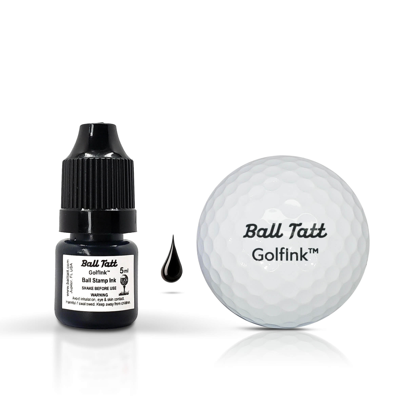 Ball Tatt GolfInk™ Golf Ball Stamp Ink Refill, Indelible, Waterproof, Quick-Dry.