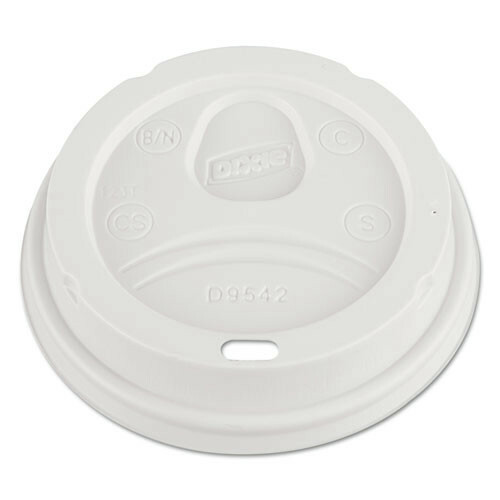 Dixie D9542PK 10 oz. - 20 oz. Hot Cups Drink-Thru Dome Lids - White (100/PK) New