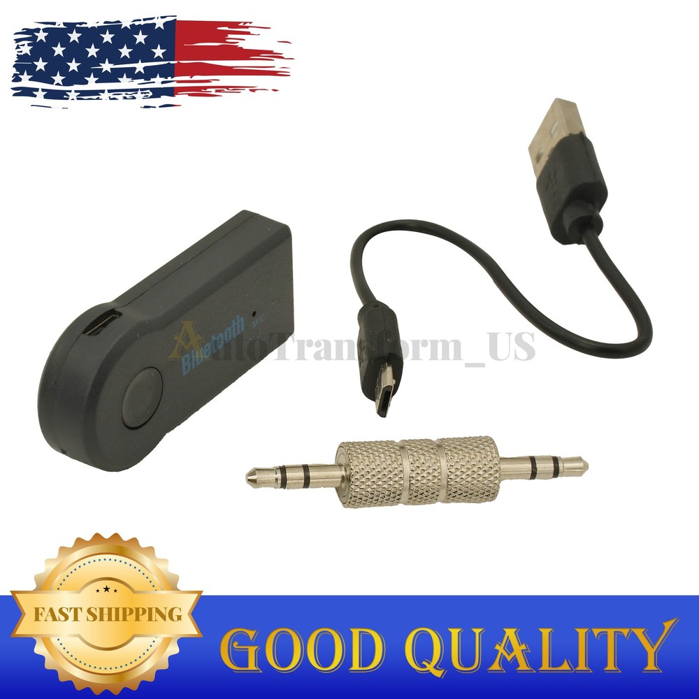 Wireless Bluetooth Receiver Music Adapter 3.5mm AUX Audio Stereo For Home Car