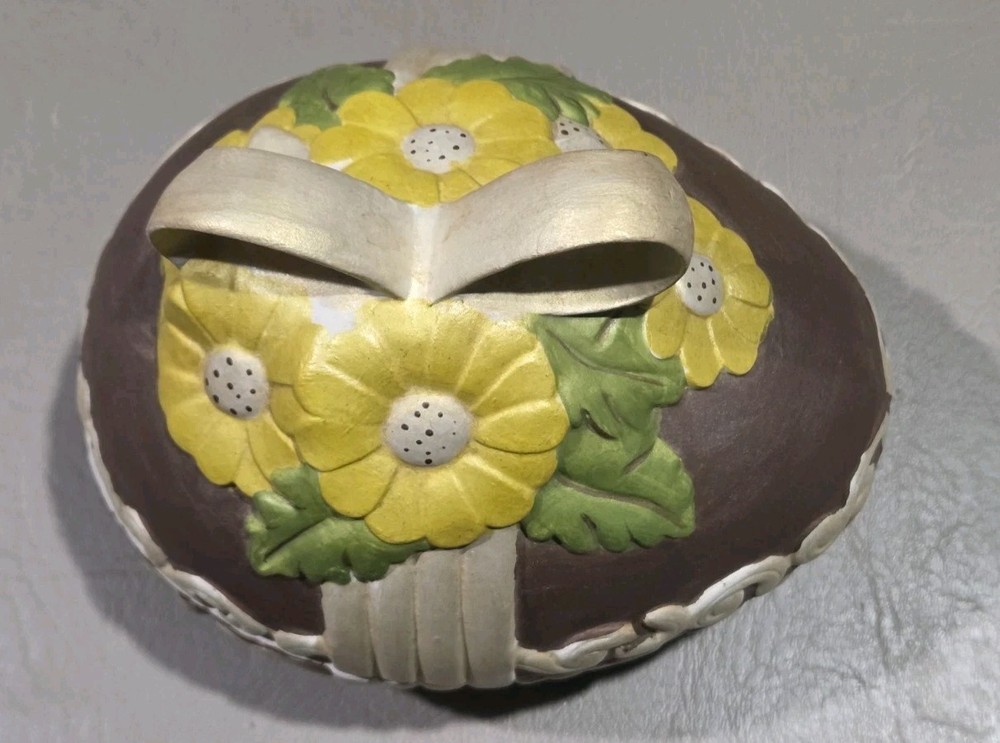 Vintage Ceramic Hand Painted Easter Egg Candy/Trinket Dish