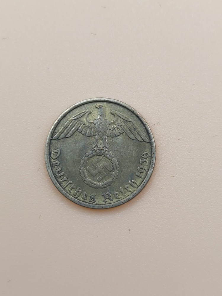 German 5 Reich Pfennig 1936 D