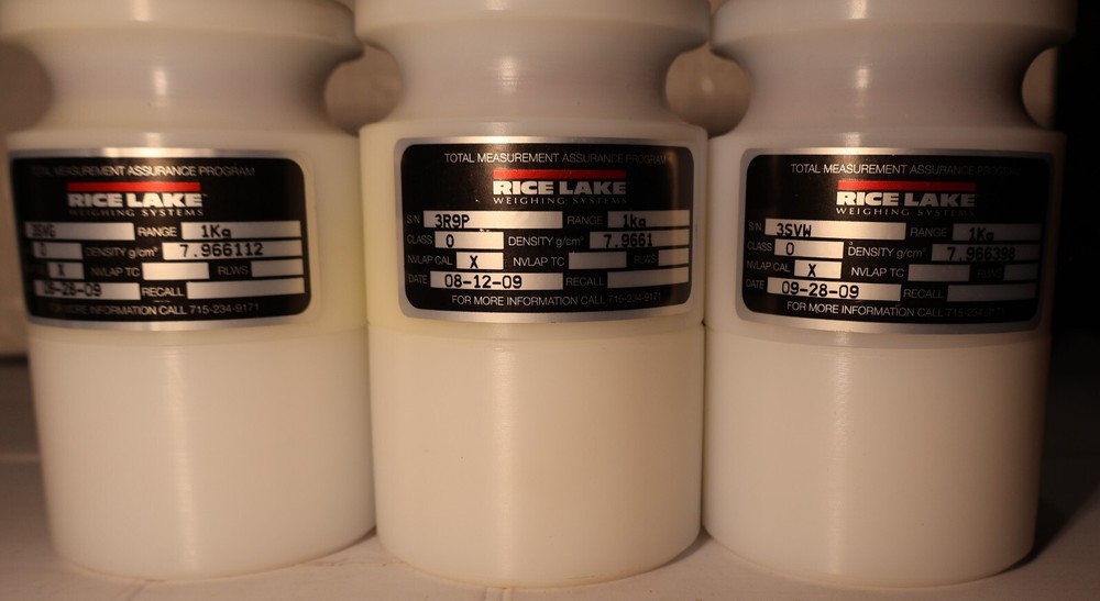 Rice Lake,  Class 0 Weights, three weights 1 kg each