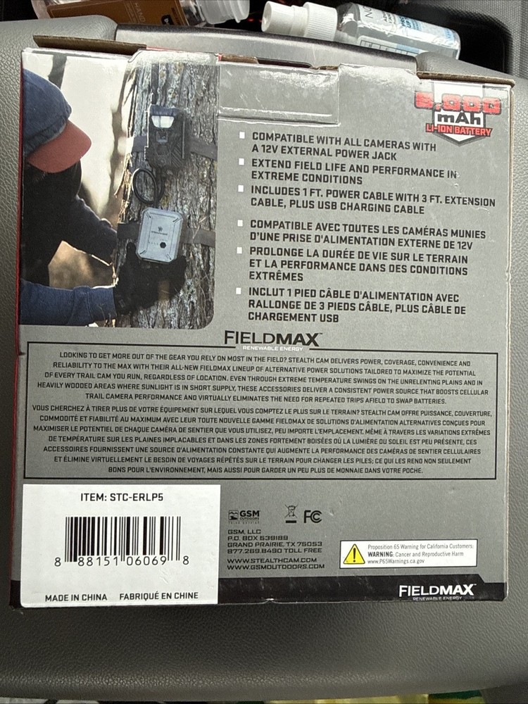 Stealth Cam FieldMax External Lithium Rechargeable 5000 mAh Battery