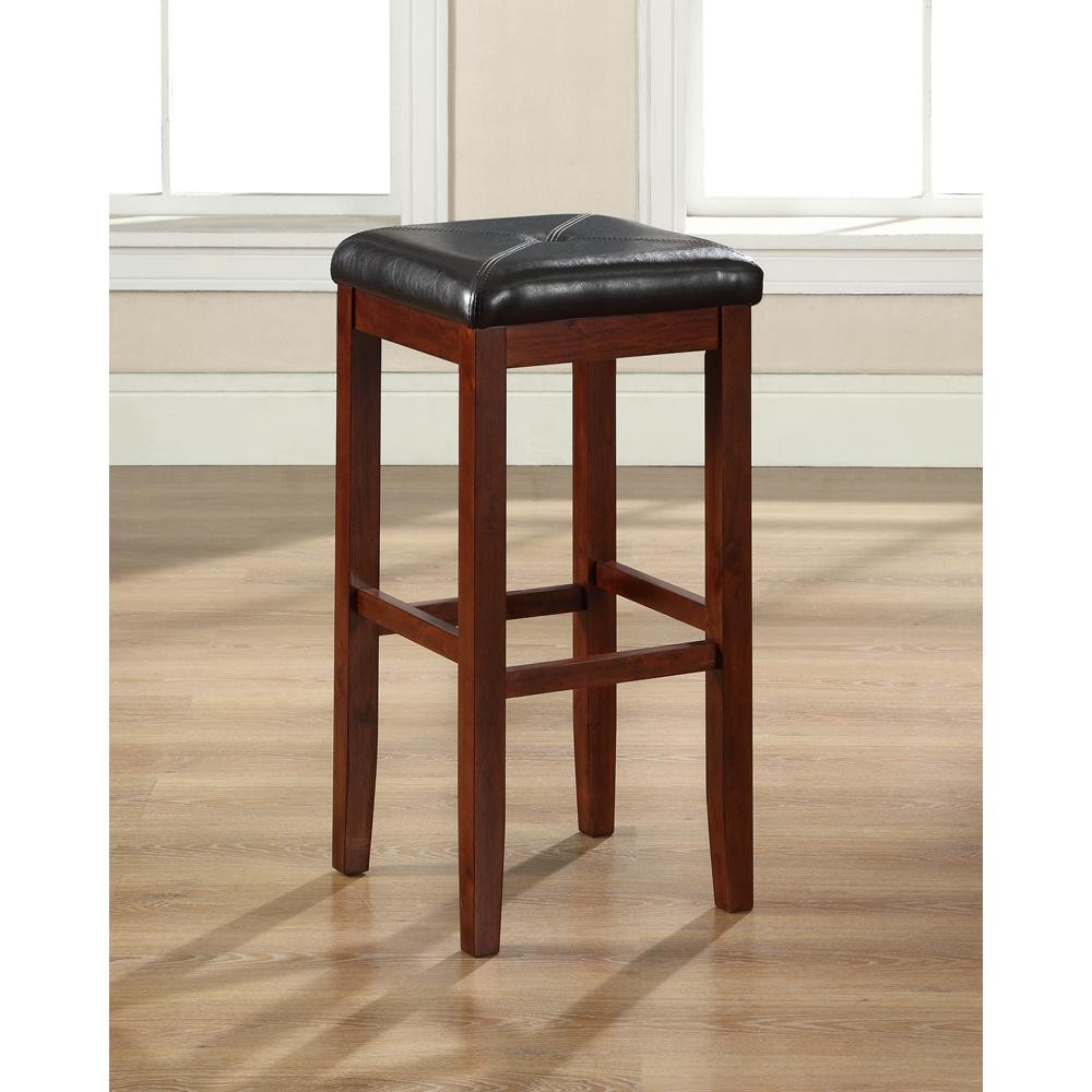 Upholstered Square Seat 2-Piece Bar Stool Set - 2 Stools