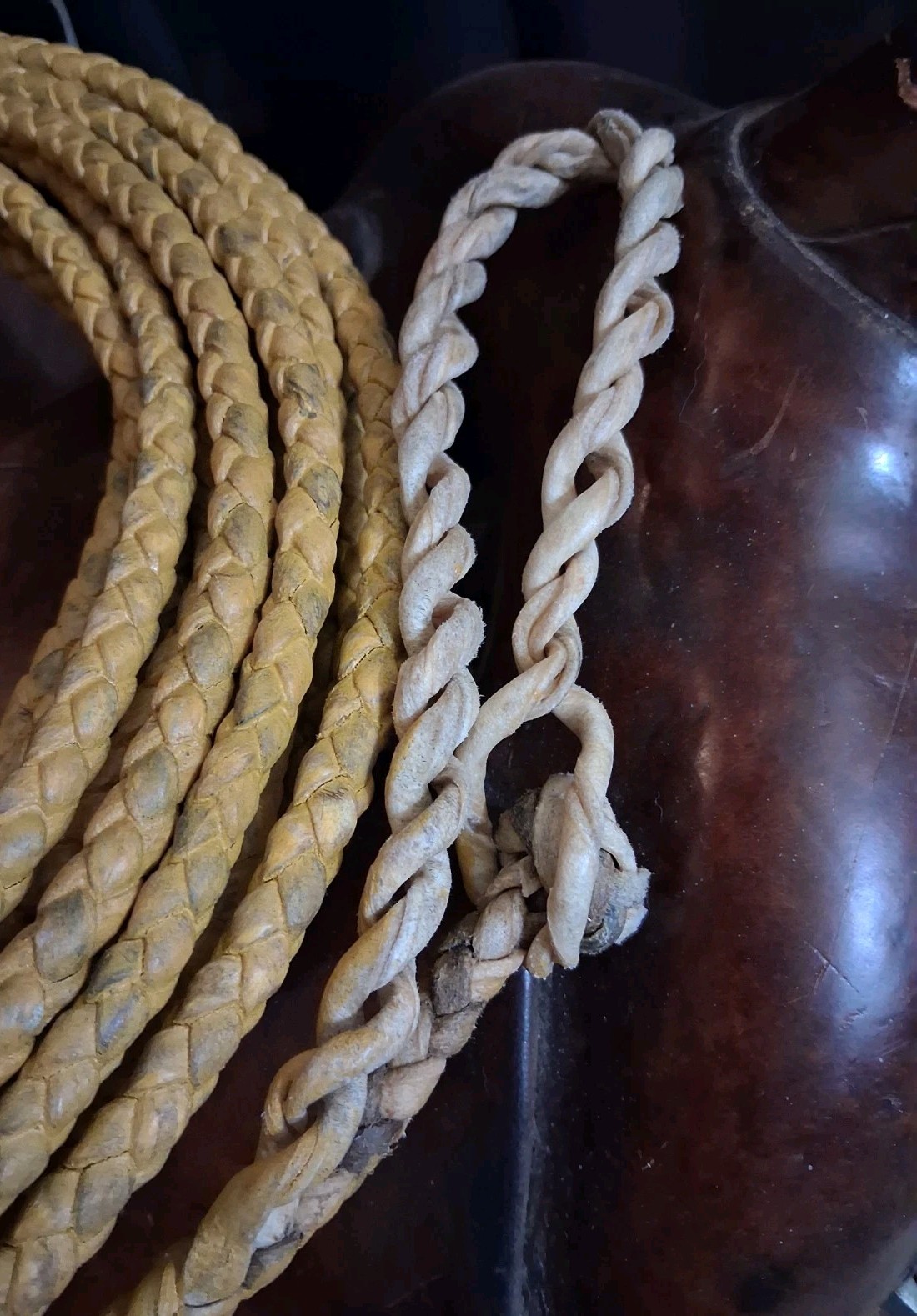 Vintage Rawhide Leather Riata Lariat Lasso