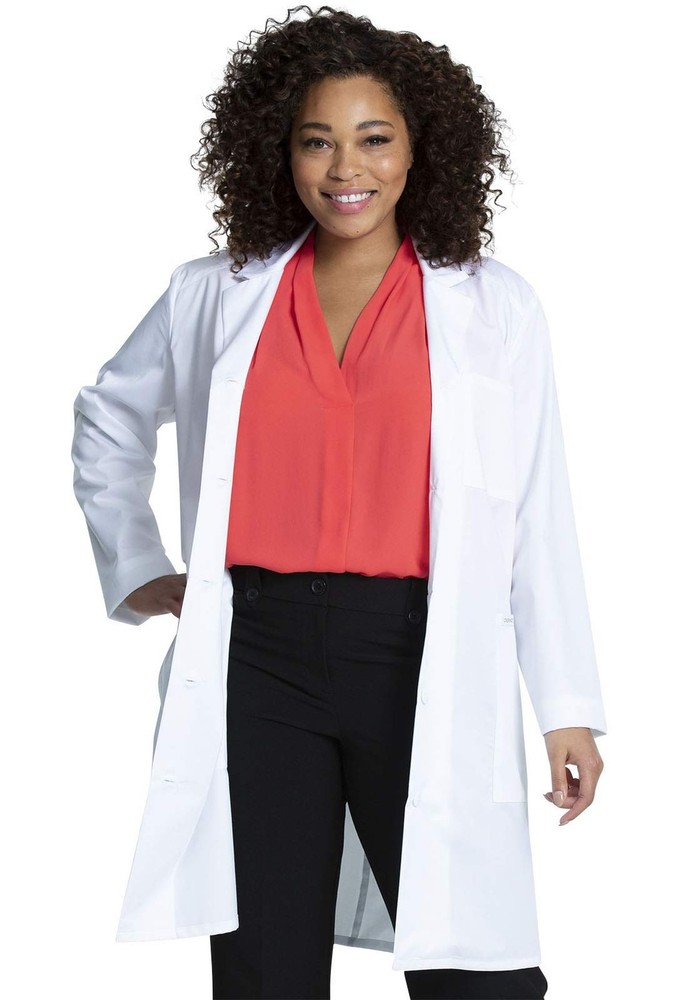 Cherokee Women's Scrub Lab Coat with Button Up Front, 3 Pockets Modern Classi...
