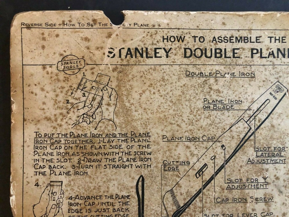 Vintage 1928 Stanley Tools Double Sided Pressboard Instructional Chart (14 / 14)