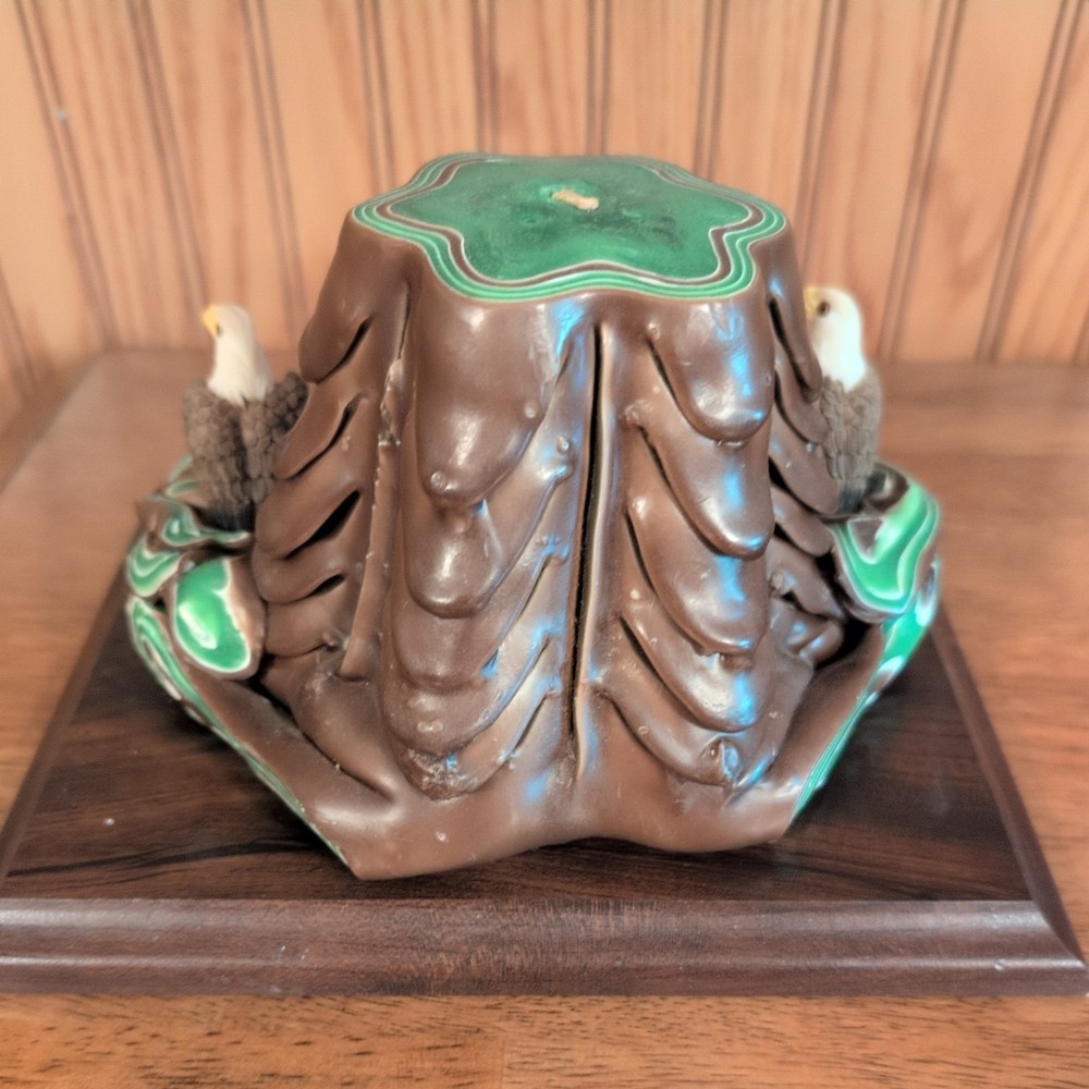 Handmade Tree Stump & Eagles Wax Candle