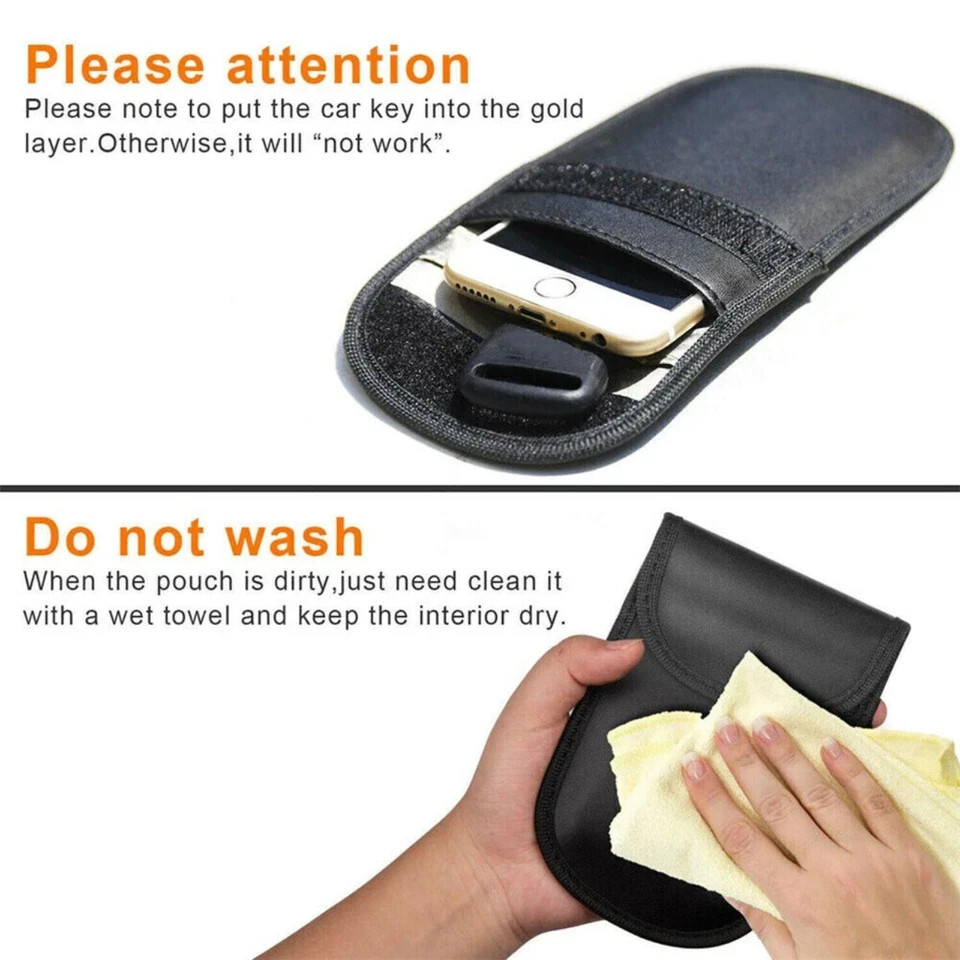 ✨2 Pack Car Key Signal Blocker Case Faraday Cage Pouch Keyless RFID Blocking Bag