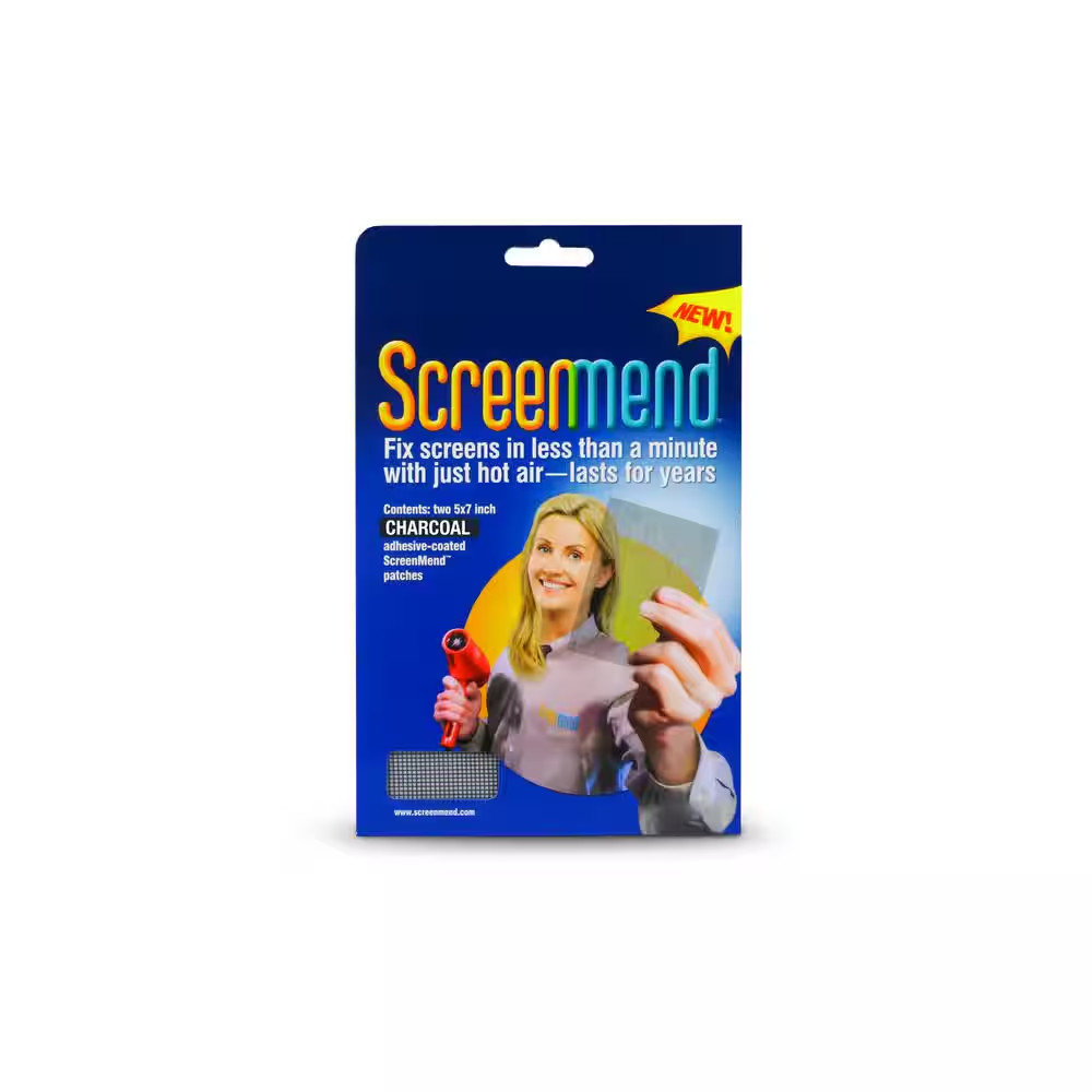 5 In. X 7 In. Charcoal Screen Repair Patch (2-Pack)