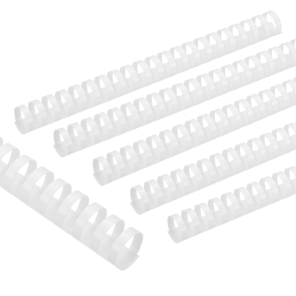 50 Pcs 25mm (1") Plastic Binding Combs 225 Sheet Capacity 21 Rings, White