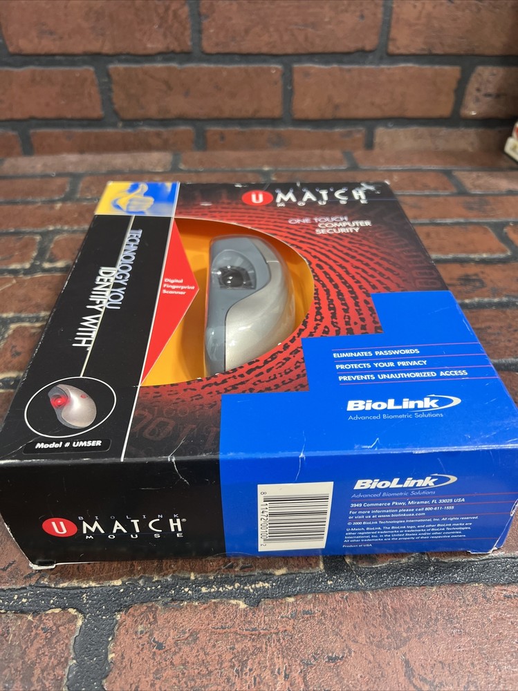 U-Match BioLink Security Mouse Fingerprint Scanner #UMSER