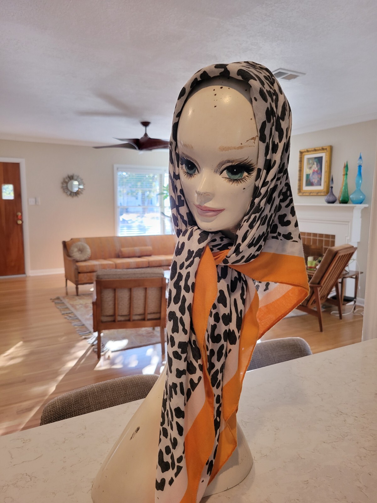 25" 1960’s . Audrey Hepburn Style Mannequin Display