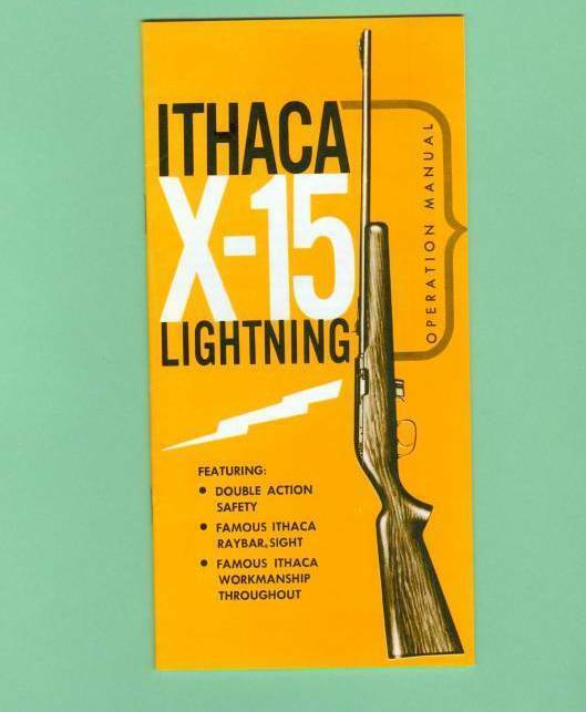 Ithaca Model X-15 Lightning Fac. Owners Manual Reproduction