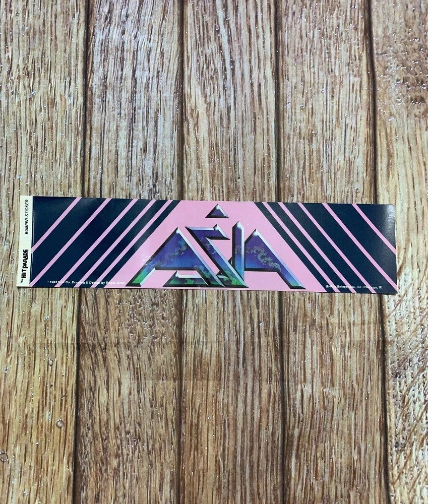 Asia The Band Alpha Original Bumper Sticker 1983 1980s Rock Purple 80s Rare