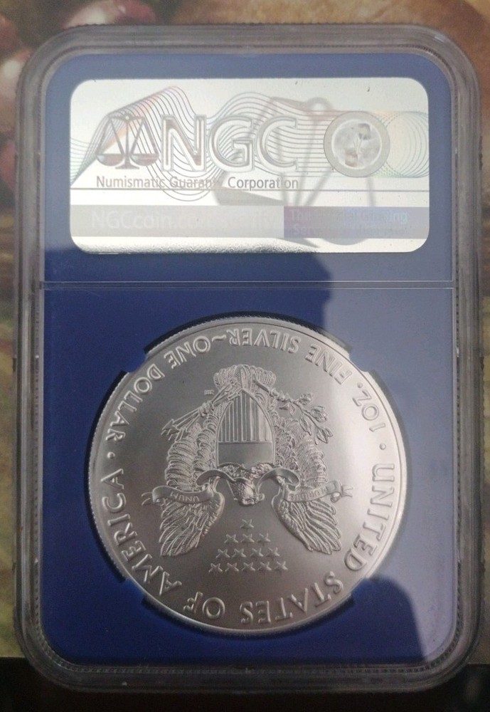 2019 1$ Silver Eagle NGC MS70 blue core