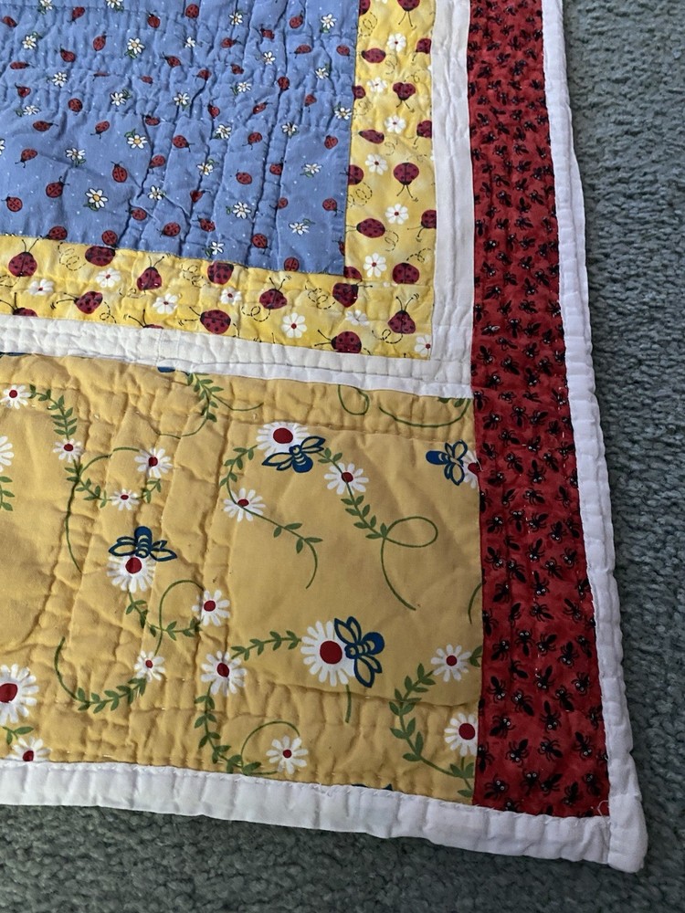 Lap Quilt Child’s Quilt Ladybugs Bees Reversible