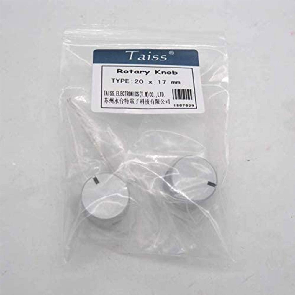 2pcs Silver Aluminum Rotary Control Knobs for 6mm Shafts - Durable & Precise