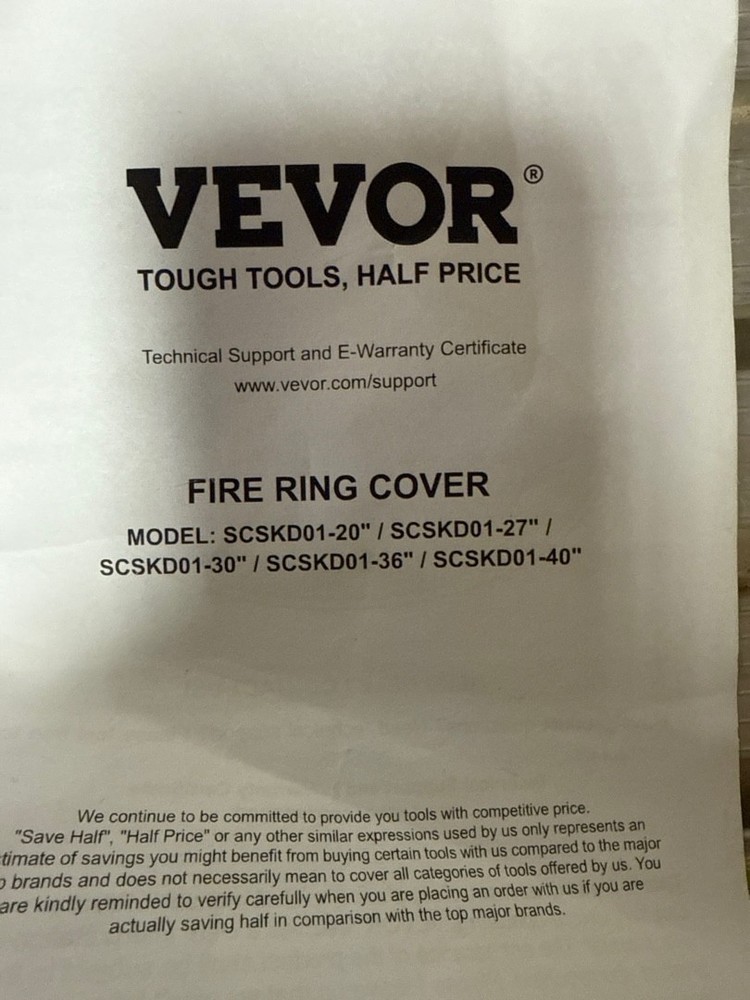 Fire Ring Cover 20" pit size SCSKD01-20"