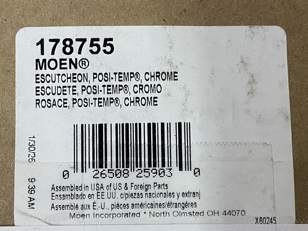 Moen 178755 Replacement Shower Escutcheon, Chrome *READ*