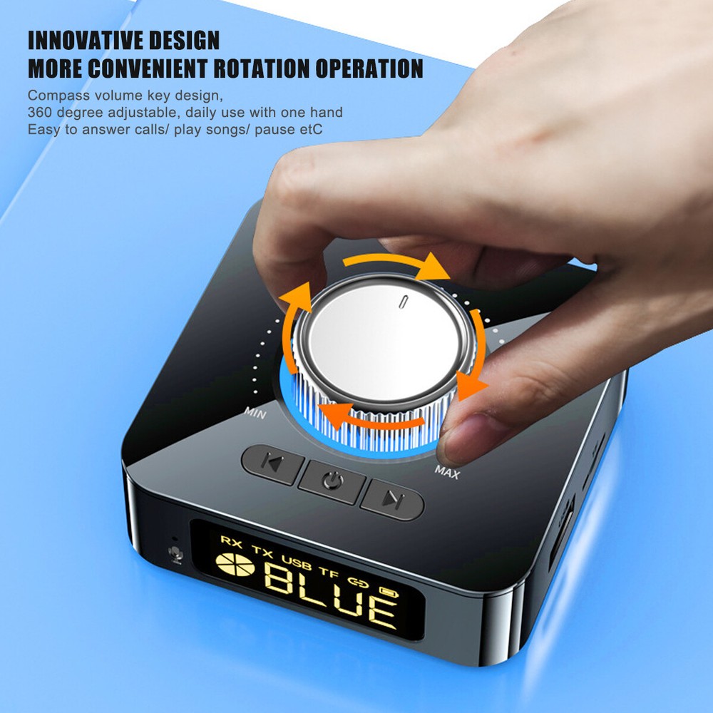 LED Digital Bluetooth 5.0 Receiver Transmitter Stereo AUX RCA USB Audio Adapter