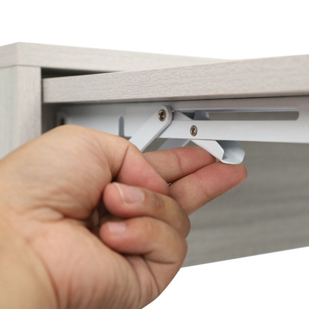 Folding Wall Table, Light Gray Fold Down Table Wall Mounted For Workbench, Home