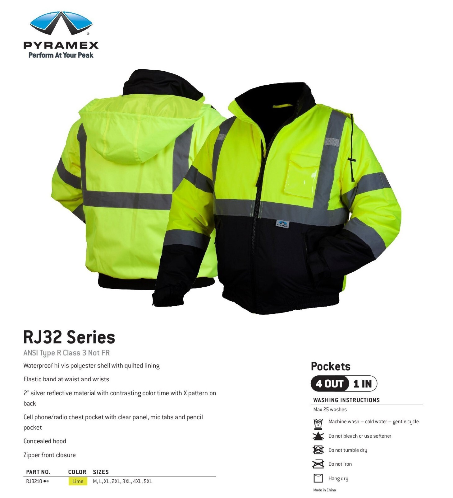 HIGH VISIBILITY INSULATED HI VIS REFLECTIVE ROAD WORK SAFETY BOMBER JACKET COAT