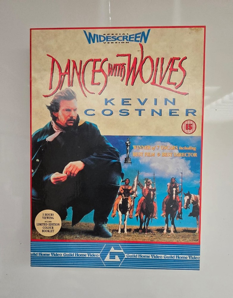 Dances With Wolves VHS 1990 Big Box, Special Widescreen Version + Booklet