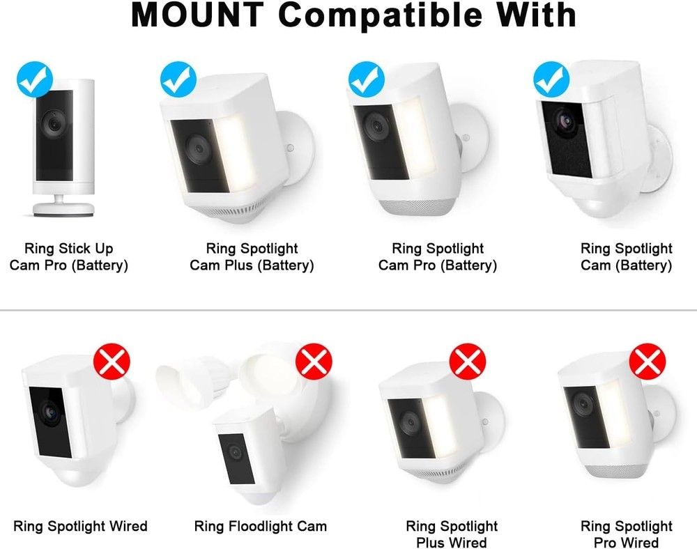 Sturdy 2-Pack Wall Mount for Ring Spotlight Cams - Easy Install & Build