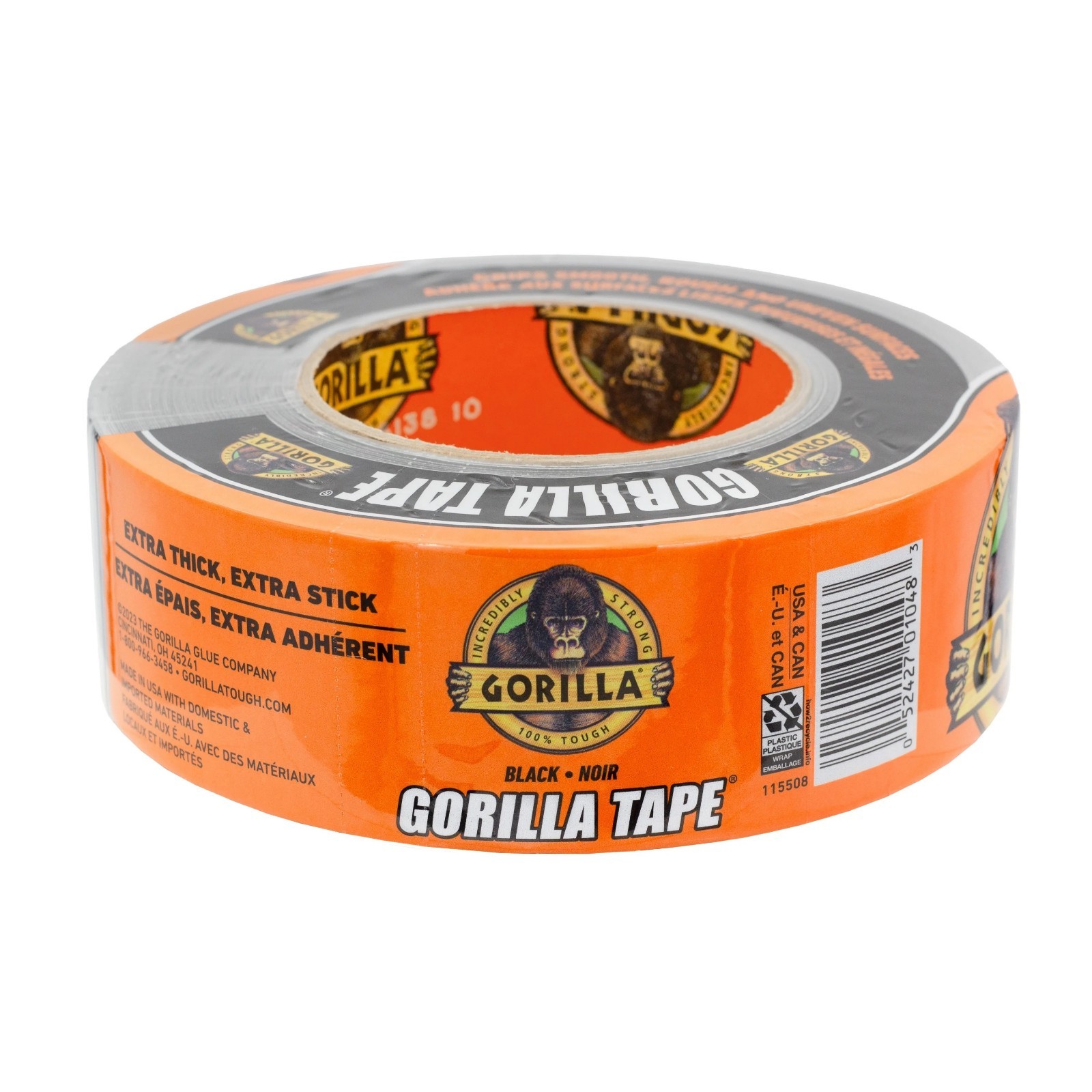 Gorilla 30 Yard Black Tough Duct Tape Single Roll, Pack of 1