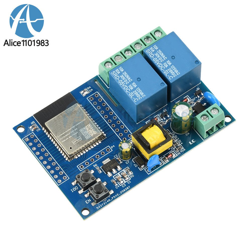 ESP32 WIFI Bluetooth 2 Channel Relay Module ESP32 Secondary Development Board