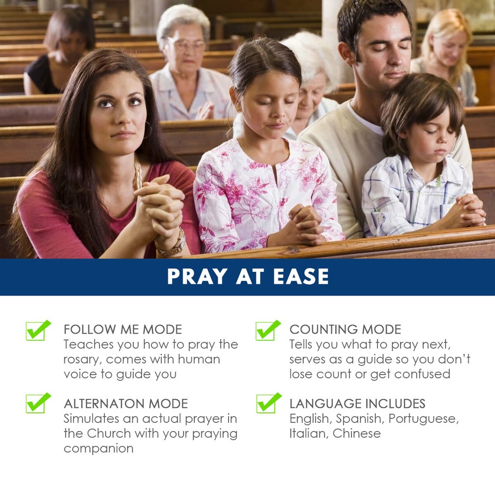 Electronic Talking Rosary with LCD Screen - Holy Rosary Praying English Spanish