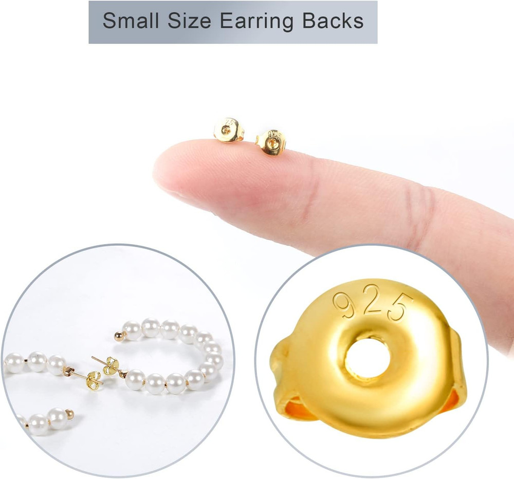 30Pcs Earring Backs for Studs, 18K Gold Butterfly Shape Ear Backings Replacement