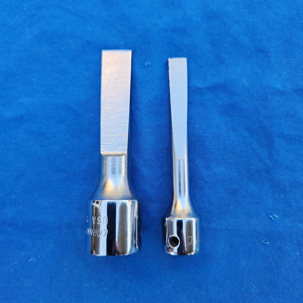 Cornwell SD-354 1/2"dr and SD-252 3/8"dr Slotted Screwdriver Bit Sockets - new