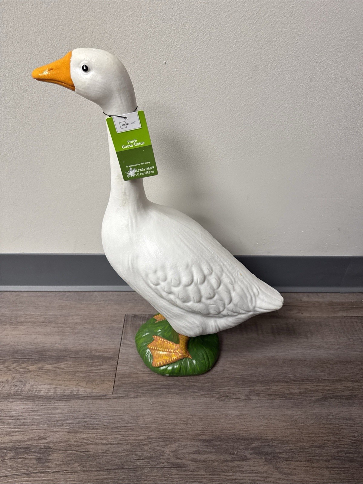 VIRAL Mainstays Large White 20"H Dress Up Goose Garden Statue Yard Decor NEW