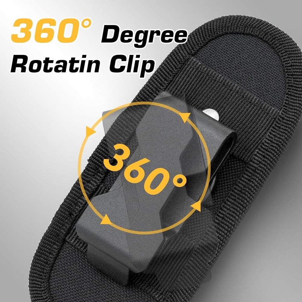 Tactical Flashlight Holster, Rotatable Duty Belt Flashlight Holder, 1000D Nyl...