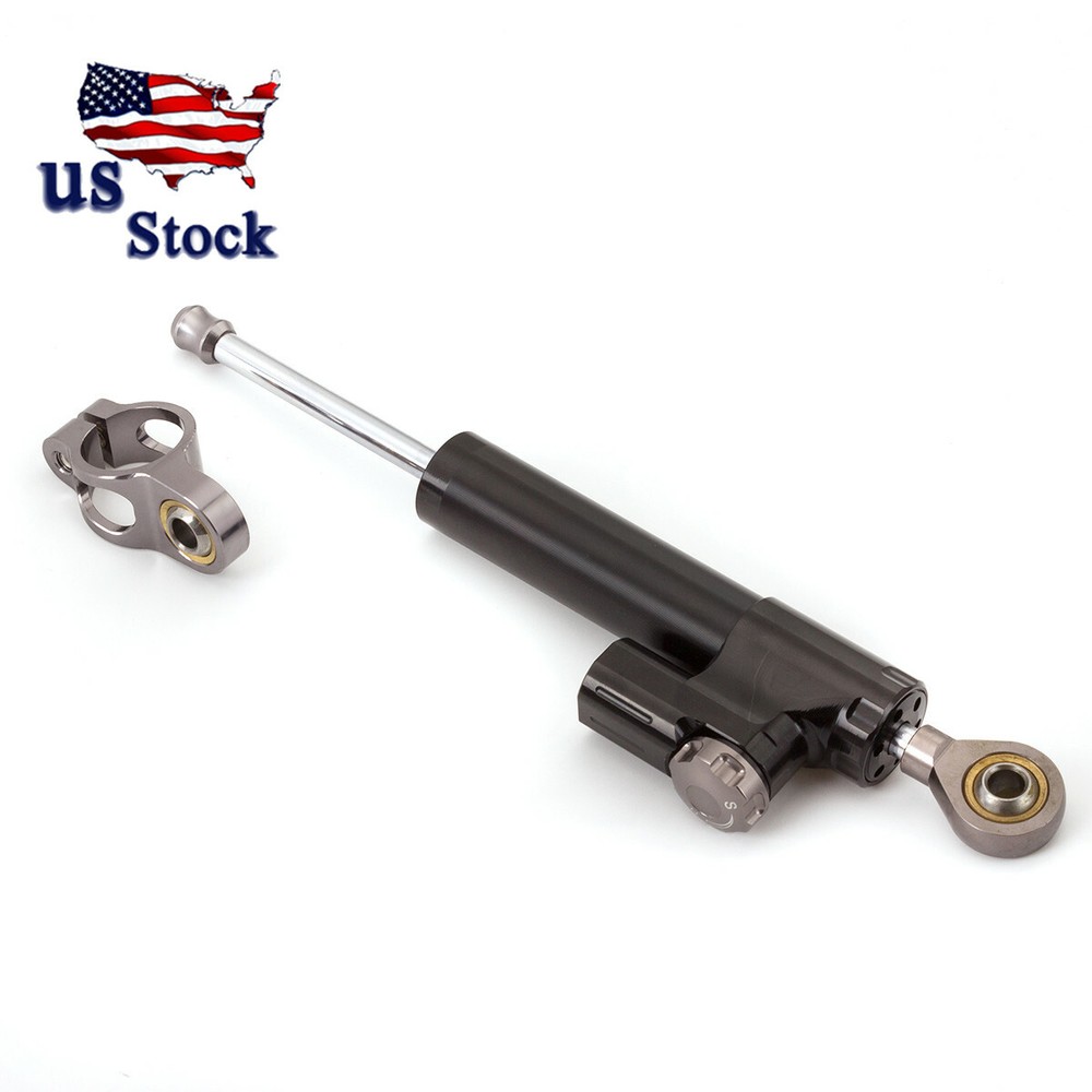 CNC Black&Grey Motorcycle Steering Damper Stabilizer Adjustable Aluminum Control
