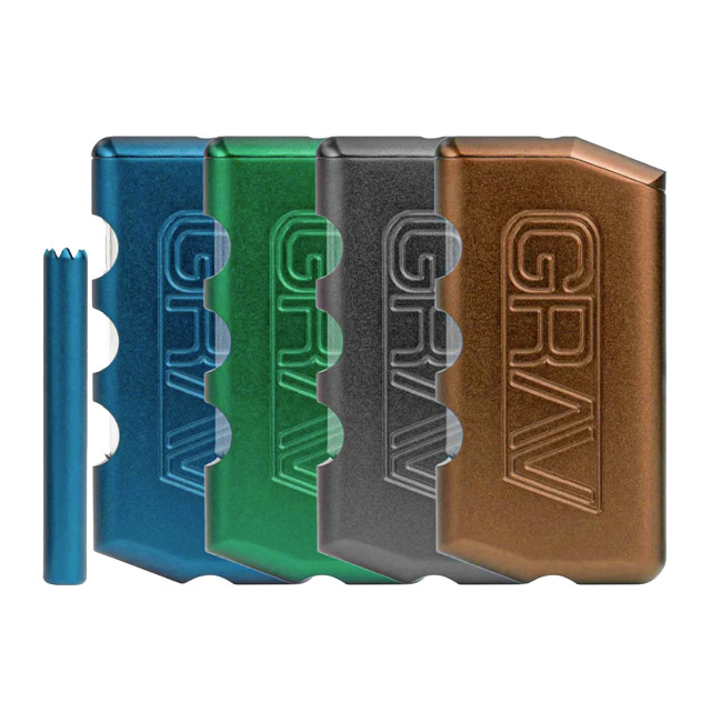 GRAV Aluminum Dugout One Hitter Taster Pipe, Grinder & Carry Case *SHIPS ASAP*
