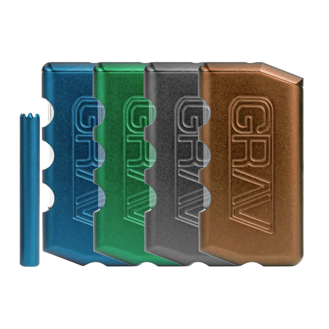 GRAV Aluminum Dugout One Hitter Taster Pipe, Grinder & Carry Case *SHIPS ASAP*