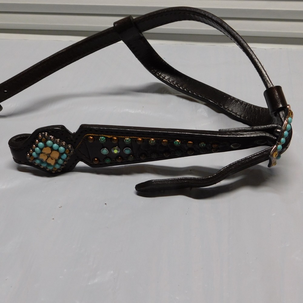 TURQUOISE AND BROWBAND HEADSTALL