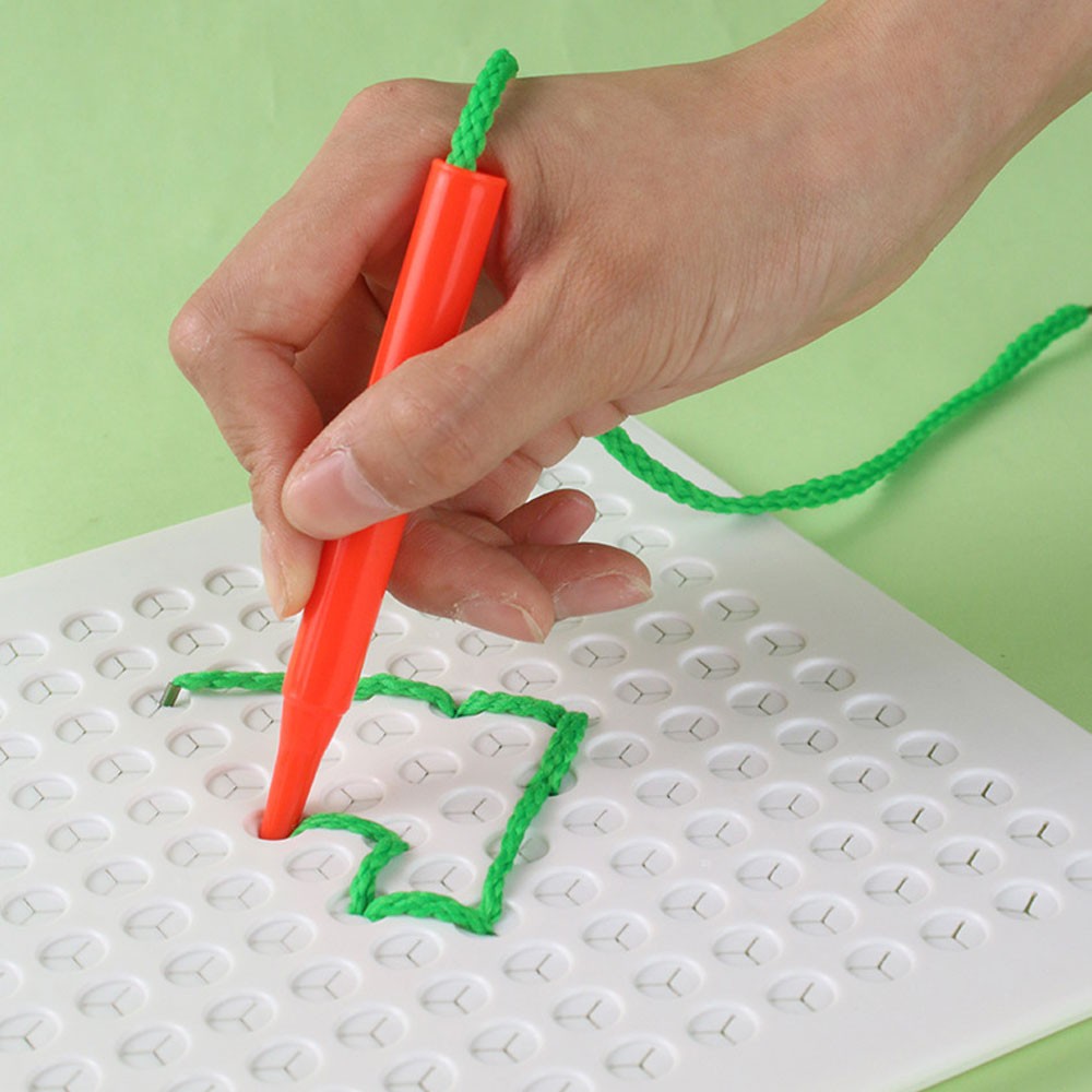 Sensory Thread Board Colorful Threading Toy Calm Down Threading Board TL