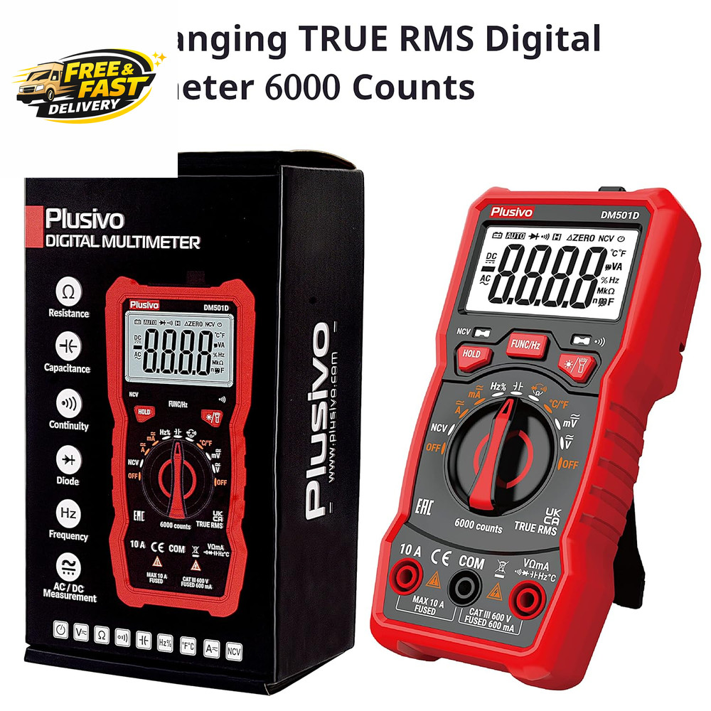 Multimeter 6000 Counts Digital Multimeter Auto Ranging TRMS AC DC Voltmeter