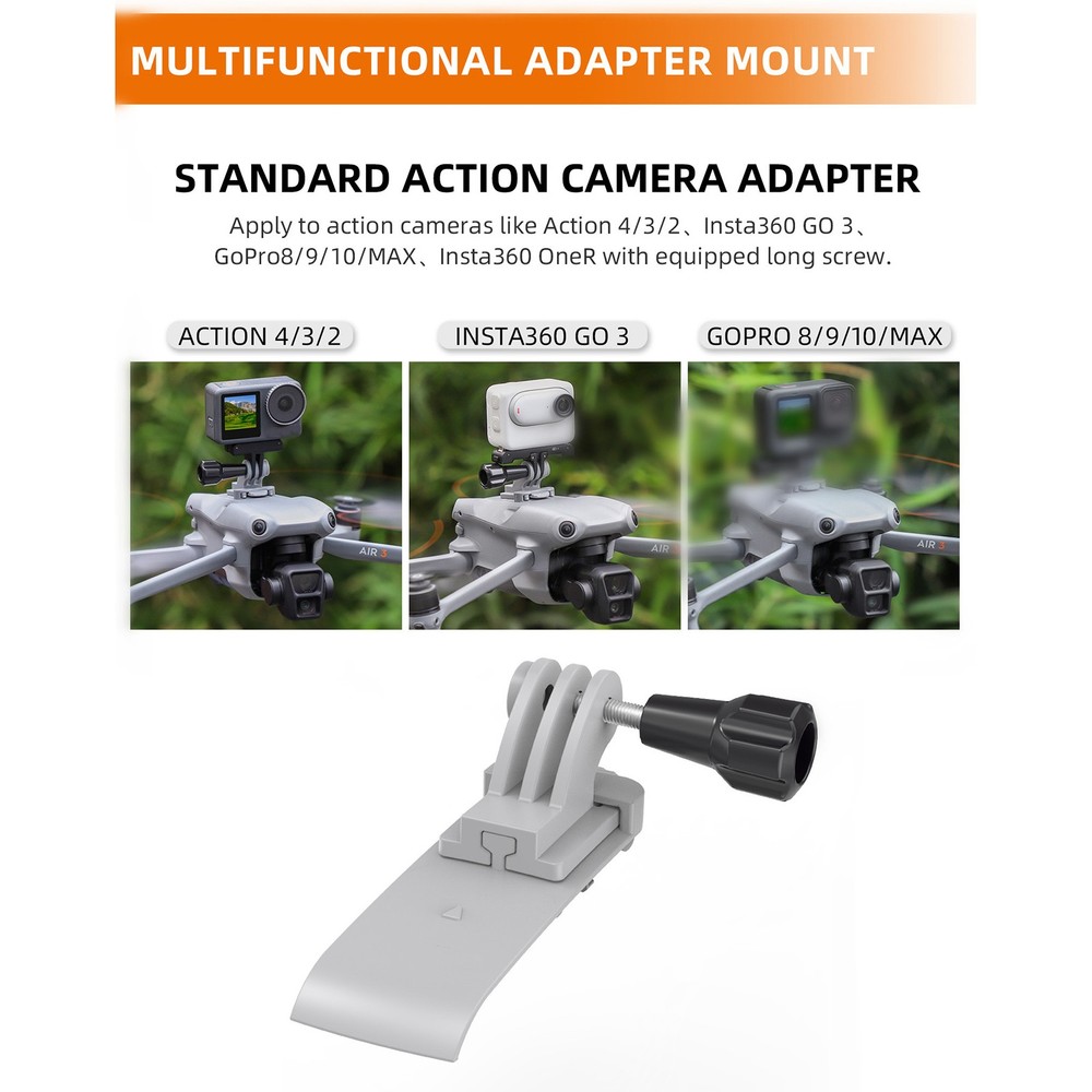 For DJI Air 3 Drone Accessories Action Camera Adapter Mount Connection Bracket