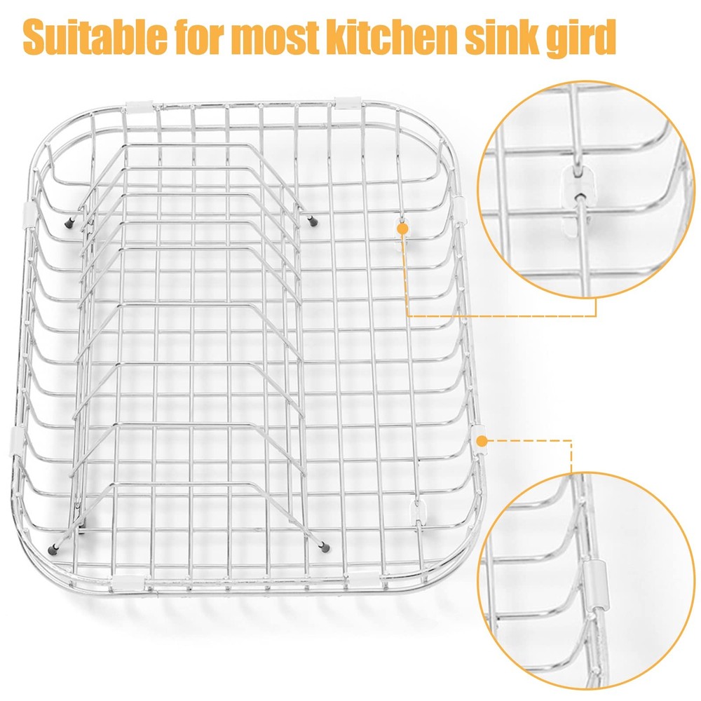 60 PCS Kitchen Sink Wire Protective Rack Feet Grid Bumper Replacement White