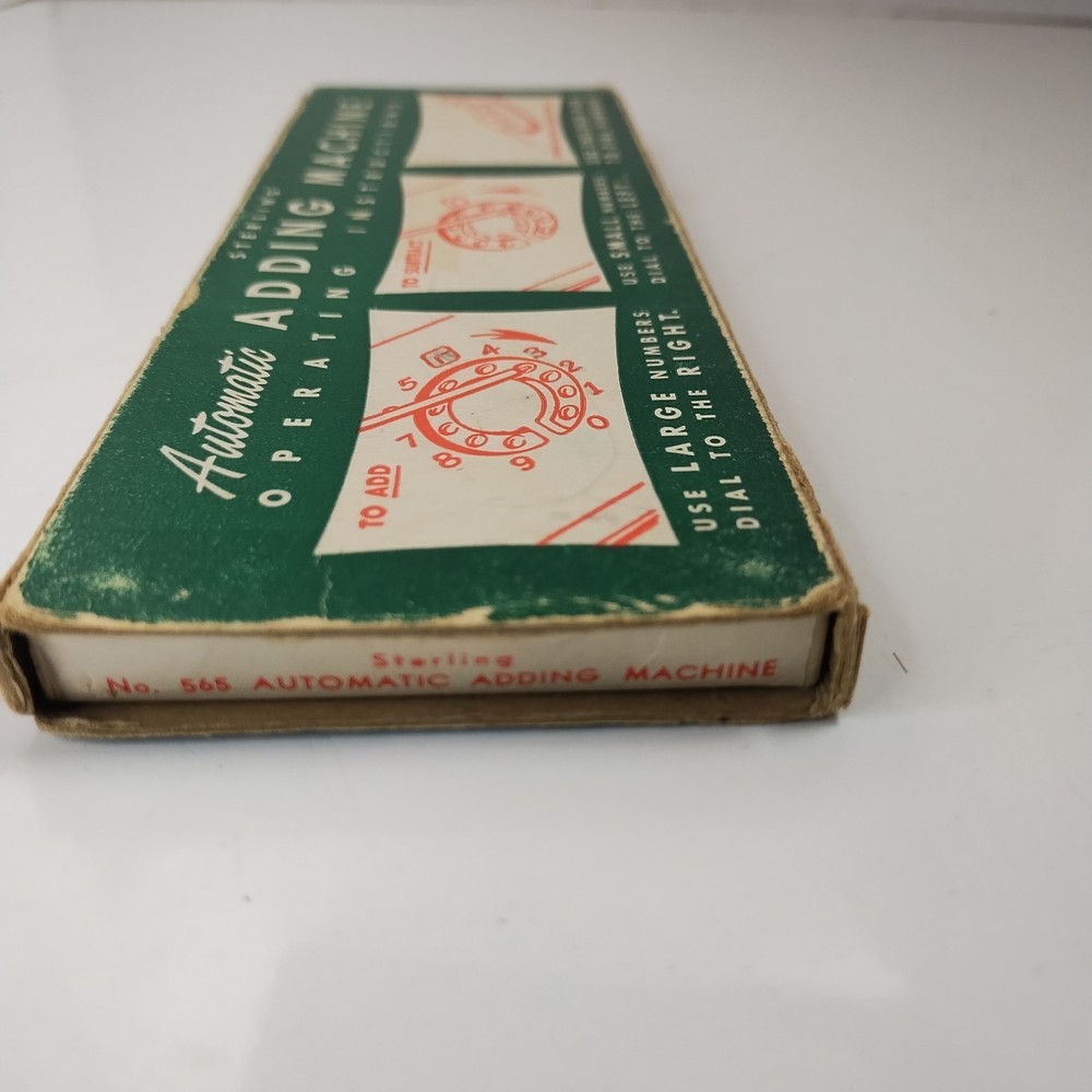 Vtg Sterling #565 Dial-A-Matic Automatic Mechanical Adding Machine + Stylus