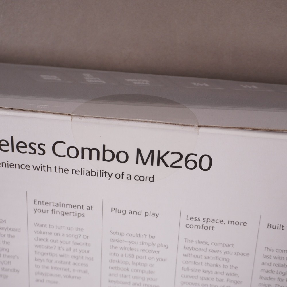 NEW Logitech MK260 Wireless Combo Keyboard & Mouse 2.4 Ghz 10-Meter Range SEALED