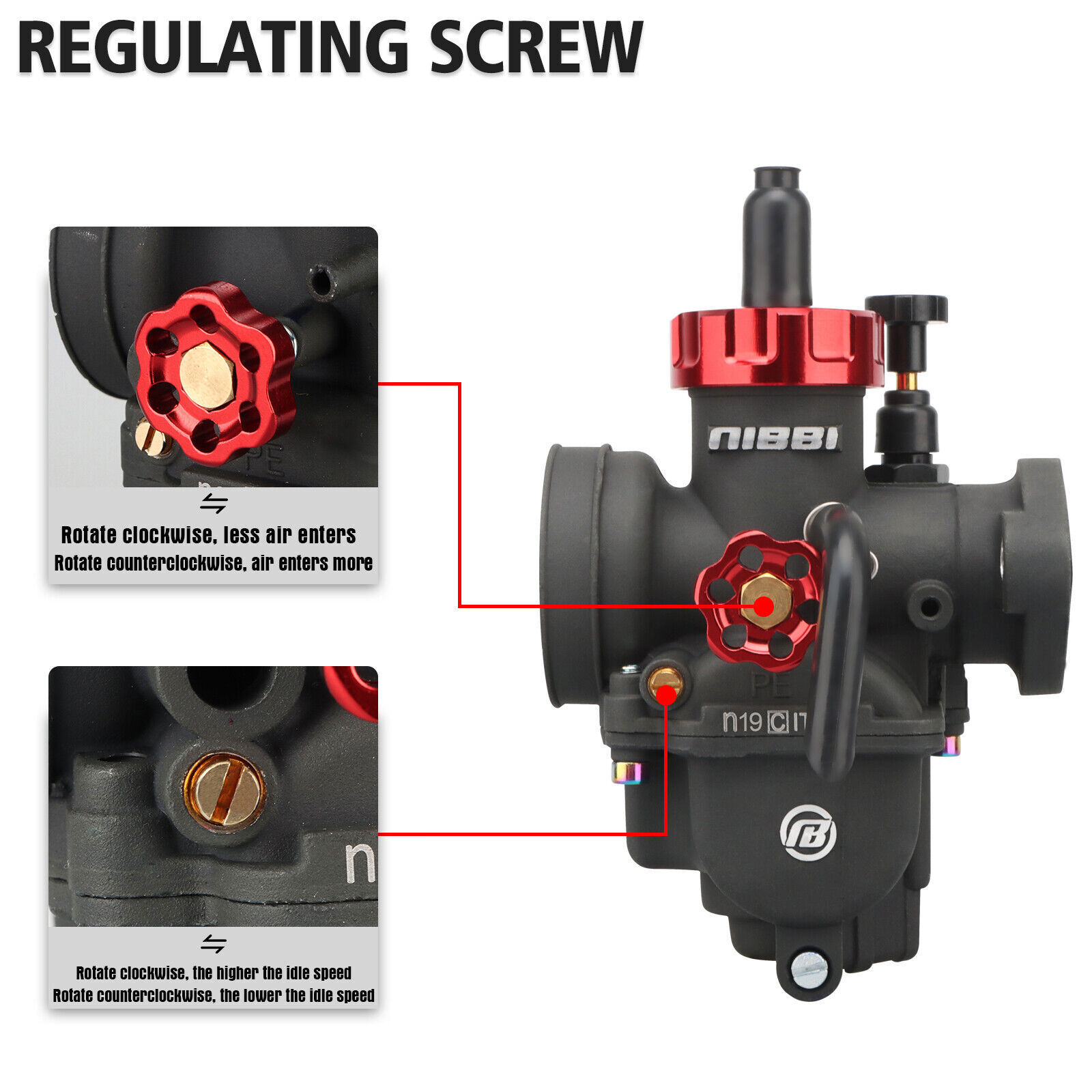 NIBBI PE 19mm Carburetor For DS80 CRF125F KLX110 SR125 DR100 BULL PREDATOR 125