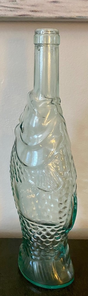 Light Aqua Pescevino Fish Wine Bottle
